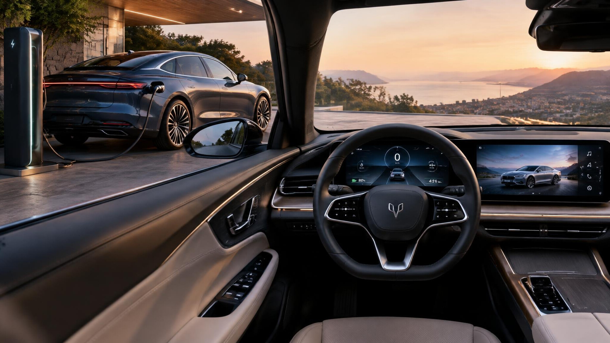 luxury electric car charging