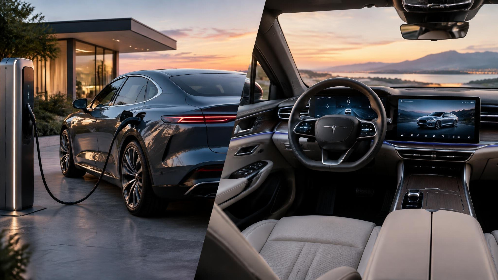 luxury electric car charging